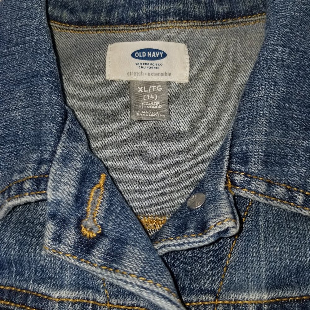OLD NAVY Blue Vest Girl's Size 14 XL Denim Jean - Picture 8 of 10
